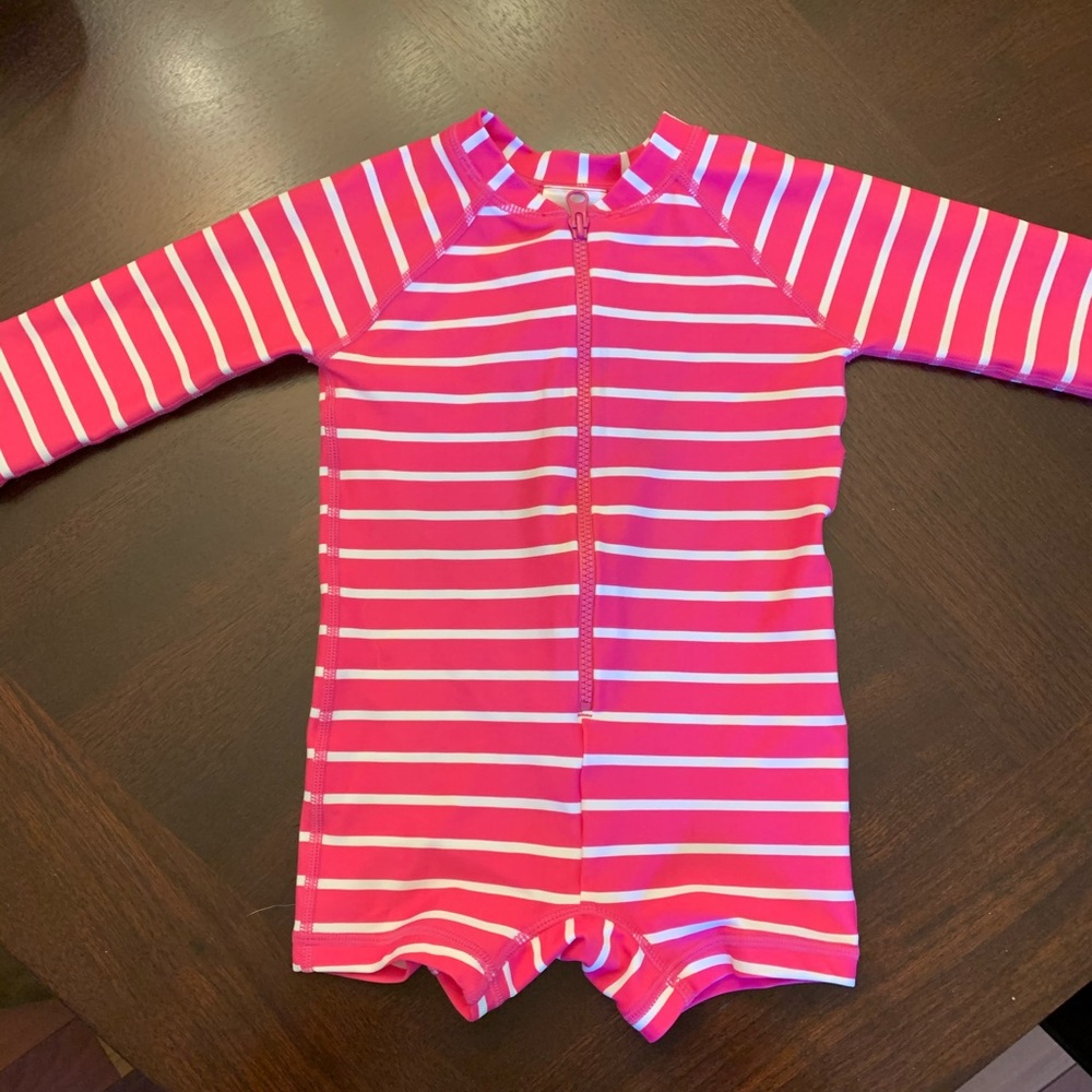 Pink Hanna Anderson 6-12m long sleeve swimsuit